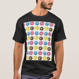 Camiseta Pequenas rosquinhas de aquarela, padrão uniforme.