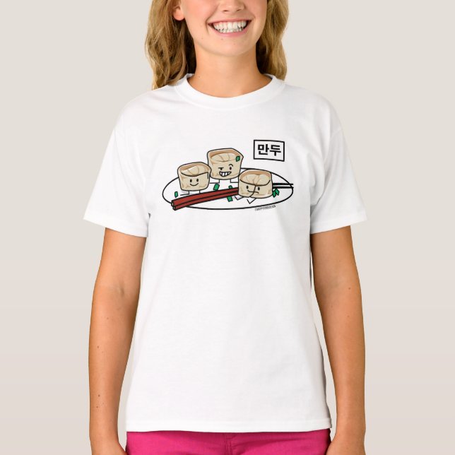 Camiseta Pequeno almoço coreano hangul do dim sum da (Frente)
