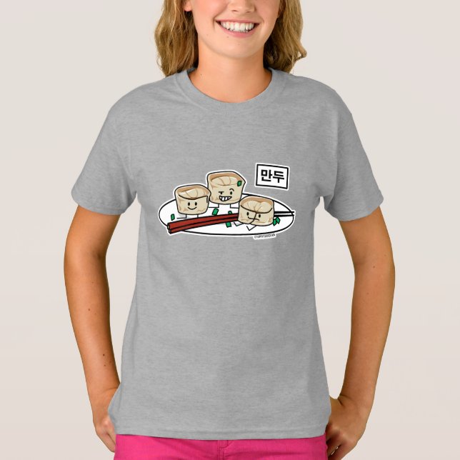 Camiseta Pequeno almoço coreano hangul do dim sum da (Frente)