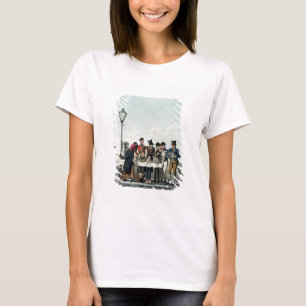 Camiseta Pequeno almoço da rua gravado por G.Hunt, 1825