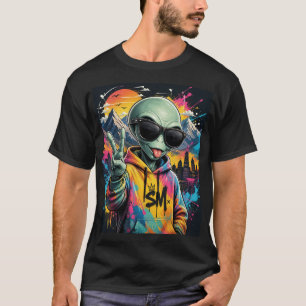 Camiseta Pequeno Amigo Alien Espacial