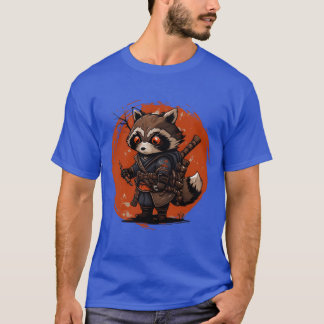 Camiseta Pequeno amigo samurai anime japonês guaxinim