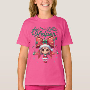 Camiseta Pequeno Auxiliar de papais noeis com Festivo Bowti