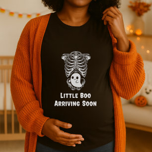 Camiseta Pequeno Boo Chegando Rapidamente à Gravidez do Dia