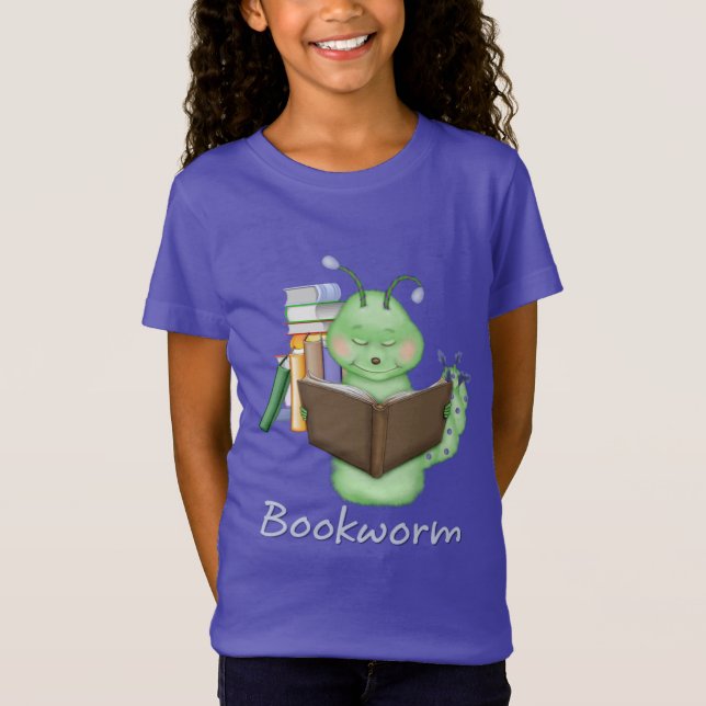 Camiseta Pequeno Bookworm Verde (Frente)