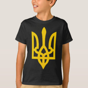 Camiseta Pequeno Brasão de Armas da Ucrânia Símbolo do Esta
