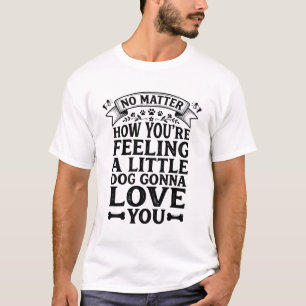 Camiseta Pequeno Cachorro Amo Você Tipografia Vintage Desig