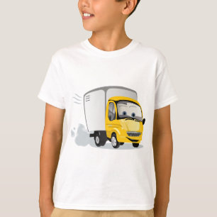 Camiseta Pequeno Caminhão de Cartoon Amarelo para Crianças!