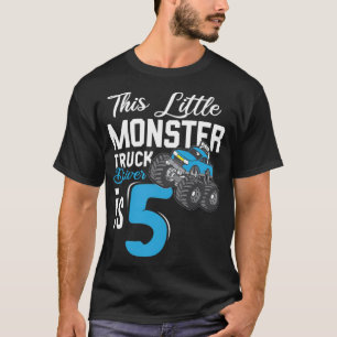 Camiseta Pequeno caminhão monstro 5 de Aniversário b
