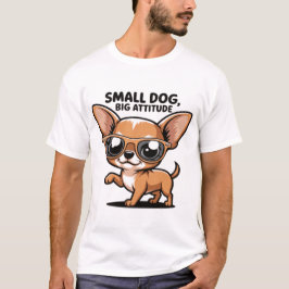 Camiseta Pequeno Cão Grande Atitude - Adorável Chi