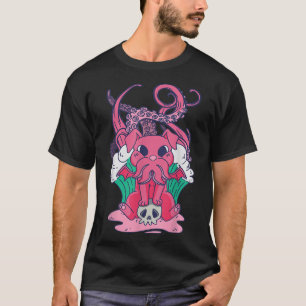Camiseta Pequeno Cãozinho Cthulhu Necronomicon Japonês