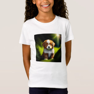 Camiseta Pequeno Castanho e Puppy Branco