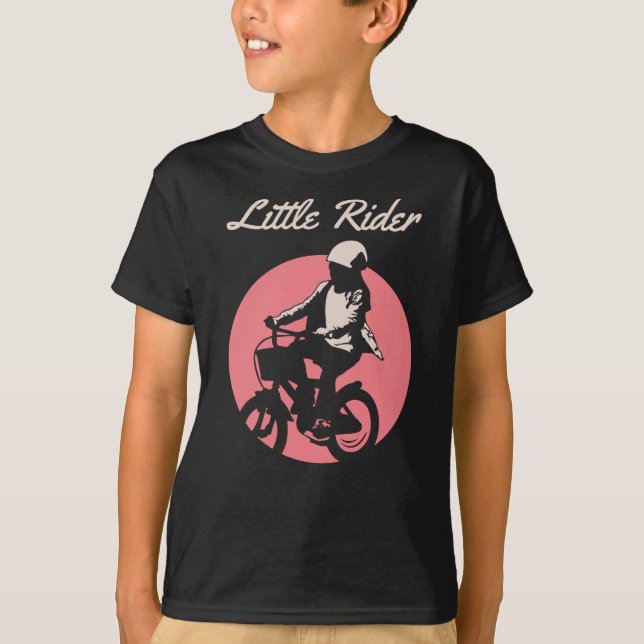 Camiseta Pequeno Cavaleiro - Design do Biker Retro (Frente)