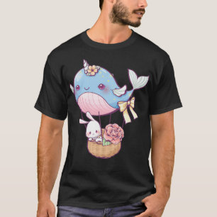 Camiseta Pequeno coelho num balão de baleia