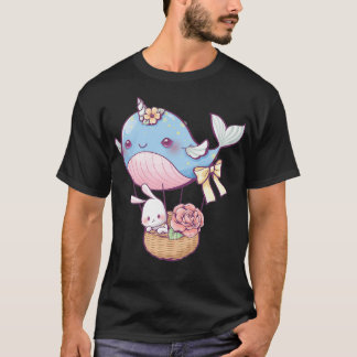 Camiseta Pequeno coelho num balão de baleia