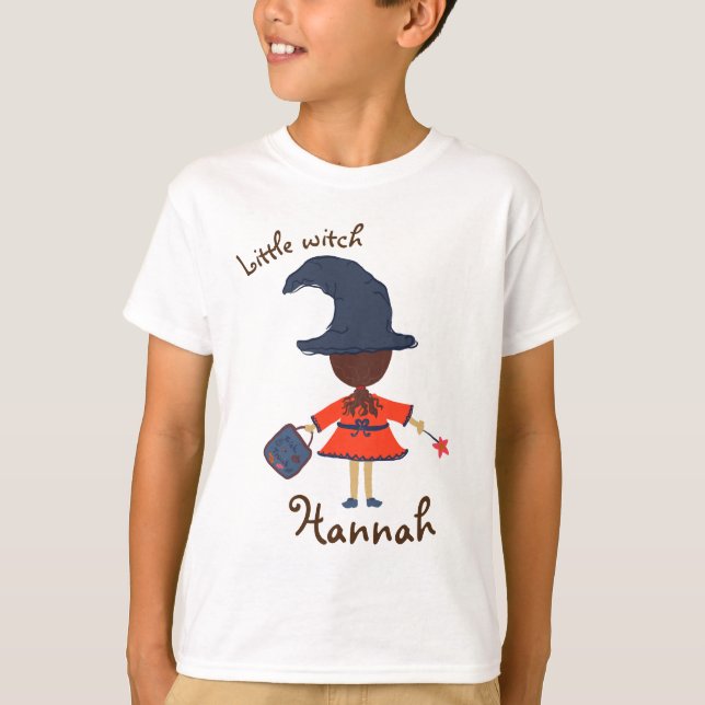 Camiseta Pequeno costume de bruxa (Frente)