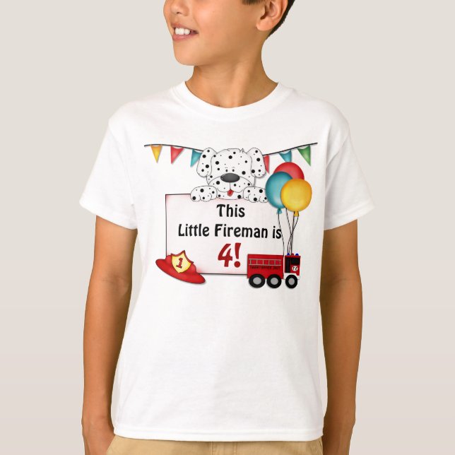 Camiseta Pequeno Dalmation do Fireman - Personalizar (Frente)