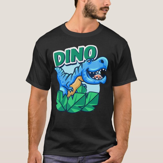 Camiseta Pequeno Dino Azul (Frente)