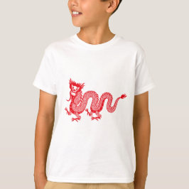 Camiseta Pequeno Dragão - Design do Dragão Vermelho Chinês