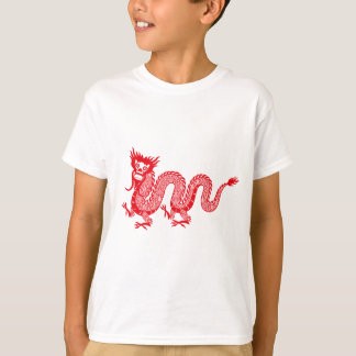 Camiseta Pequeno Dragão - Design do Dragão Vermelho Chinês