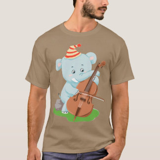 Camiseta Pequeno elefante bonito tocando violino