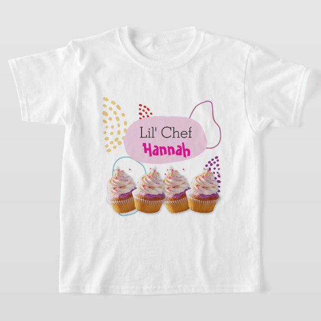 Camiseta Pequeno equipamento de Cupcake de chef (Postura )