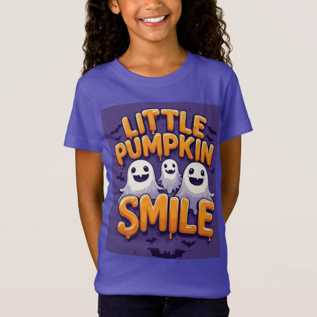 Camiseta Pequeno Fantasma Abóbora com Grande Sorriso Carrin (Frente)