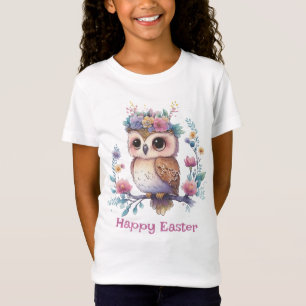 Camiseta Pequeno Felz pascoa de Coruja Multicolor