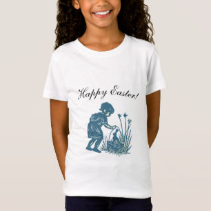 Camiseta Pequeno Felz pascoa infantil e coelho ilustrado