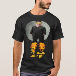 Camiseta Pequeno Foguete Homem Kim Jong Moon Un Paródia Bit