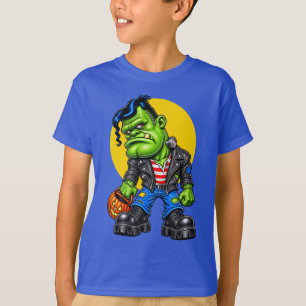 Camiseta PEQUENO FRANKIE com balde de abóbora