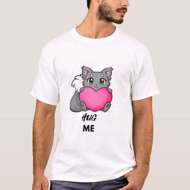 Camiseta Pequeno gatinho com coração (Frente)