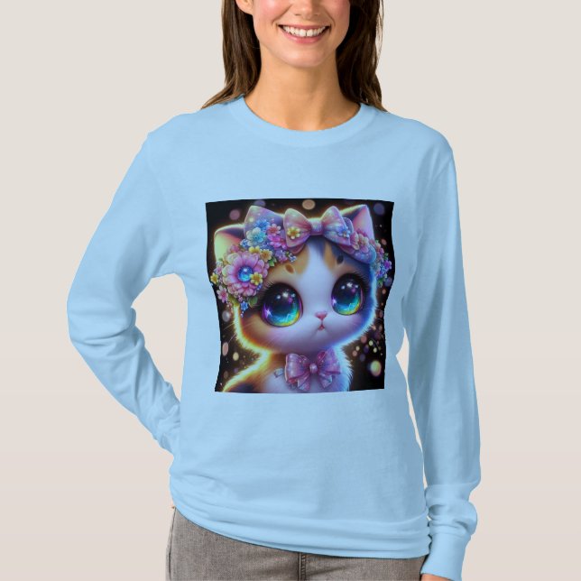 Camiseta Pequeno gato bonito (Frente)