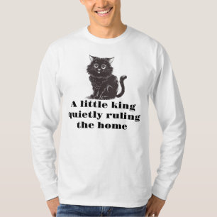 Camiseta Pequeno Gato Rei Em Casa