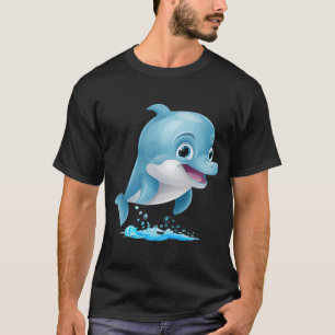 Camiseta Pequeno golfinho saltando pelos mares