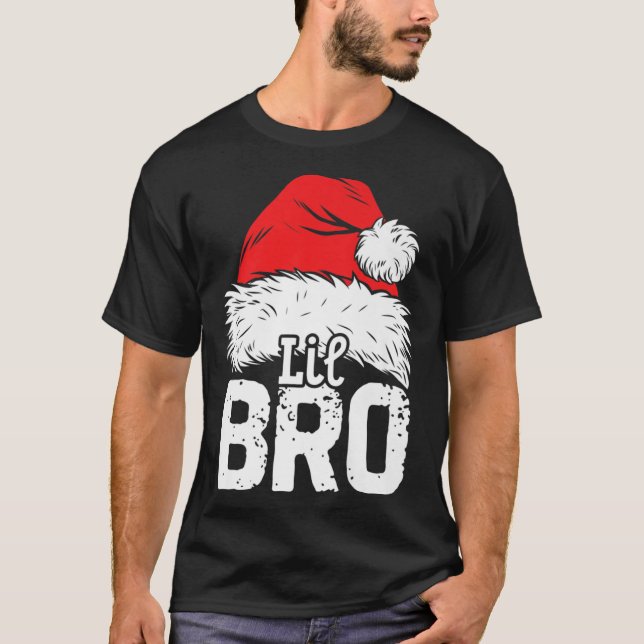 Camiseta Pequeno Irmão Papais noeis Famílias de Natal Corre (Frente)
