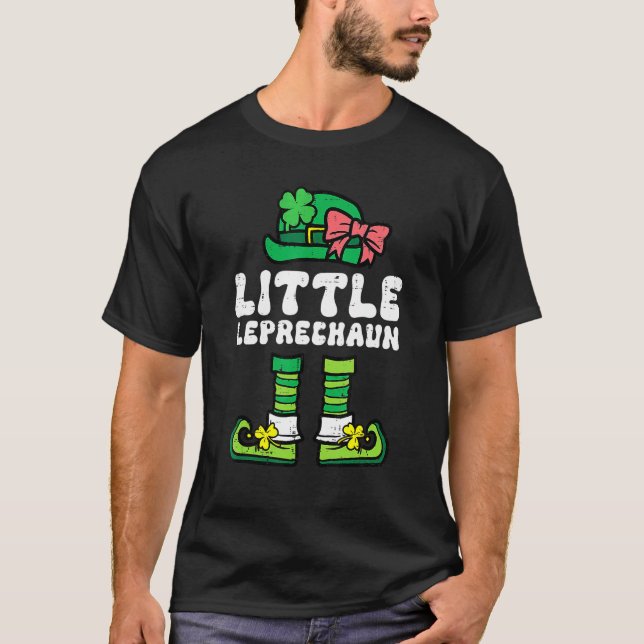 Camiseta Pequeno Leprechaun Cute Toddler Meninas St Patrick (Frente)