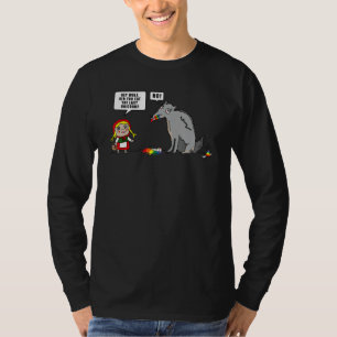 Camiseta Pequeno Lobo do Mão Vermelho Dizendo Cartoon