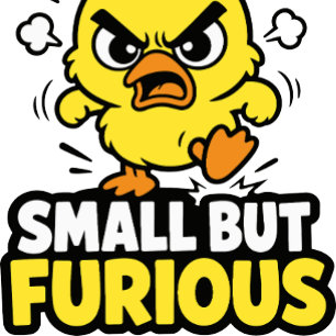 Camiseta Pequeno Mas Furioso Pato Amarelo Zangado Sarcastic