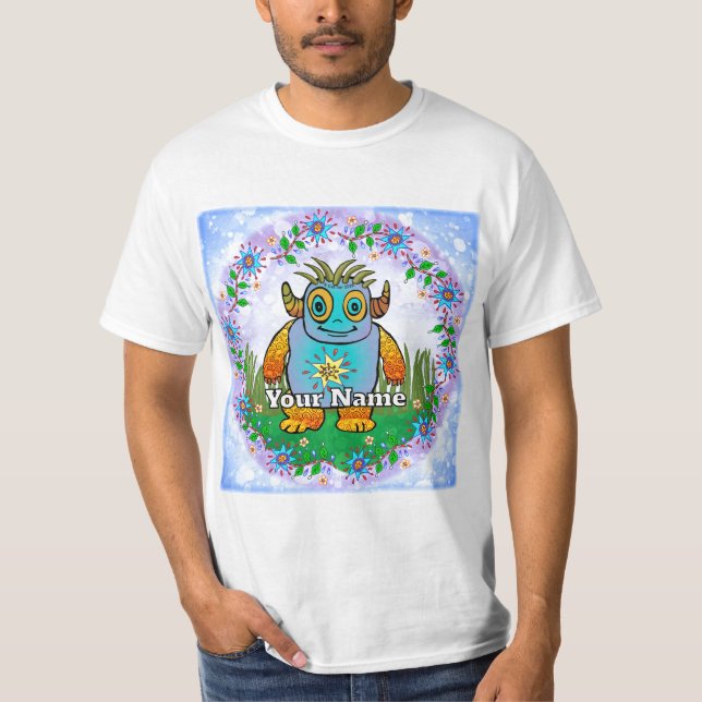 Camiseta Pequeno Monstro Azul (Frente)