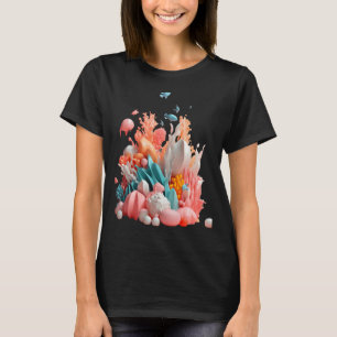 Camiseta Pequeno mundo submarino rosa