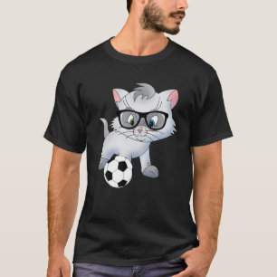 Camiseta Pequeno Nerd De Gato Bonito Com Óculos