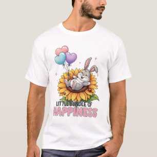 Camiseta Pequeno Pacote de Felicidade Coelhinho Fofo no Gir