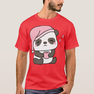 Camiseta Pequeno Panda Com Sono E Café