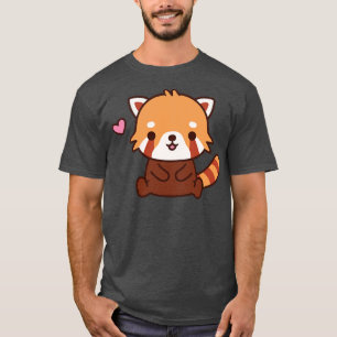 Camiseta Pequeno Panda Vermelho Bonito