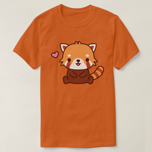 Camiseta Pequeno Panda Vermelho Bonito (Frente do Design)