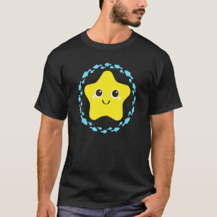 Camiseta Pequeno peixe-estrela que ri no círculo de peixe 1