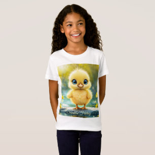 Camiseta Pequeno pintinho amarelo sonho ouro luz natureza