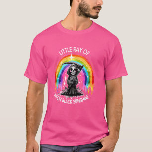 Camiseta Pequeno Raios De Morte Negra Negra Sol Arco-Íris H