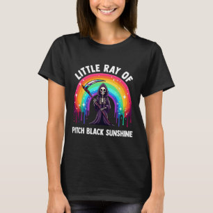 Camiseta Pequeno Raios De Morte Negra Negra Sol Arco-Íris H